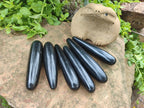 Polished Black Basalt Massage Wands x 6 From Madagascar - Toprock Gemstones and Minerals 
