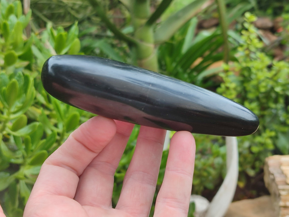 Polished Black Basalt Massage Wands x 6 From Madagascar - Toprock Gemstones and Minerals 