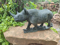 Hand Made Green Verdite Rhino Carving x 1 From Zimbabwe - Toprock Gemstones and Minerals 