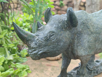 Hand Made Green Verdite Rhino Carving x 1 From Zimbabwe - Toprock Gemstones and Minerals 