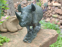 Hand Made Green Verdite Rhino Carving x 1 From Zimbabwe - Toprock Gemstones and Minerals 
