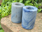 Polished Blue Marble Candle Holders x 2 From China - Toprock Gemstones and Minerals 