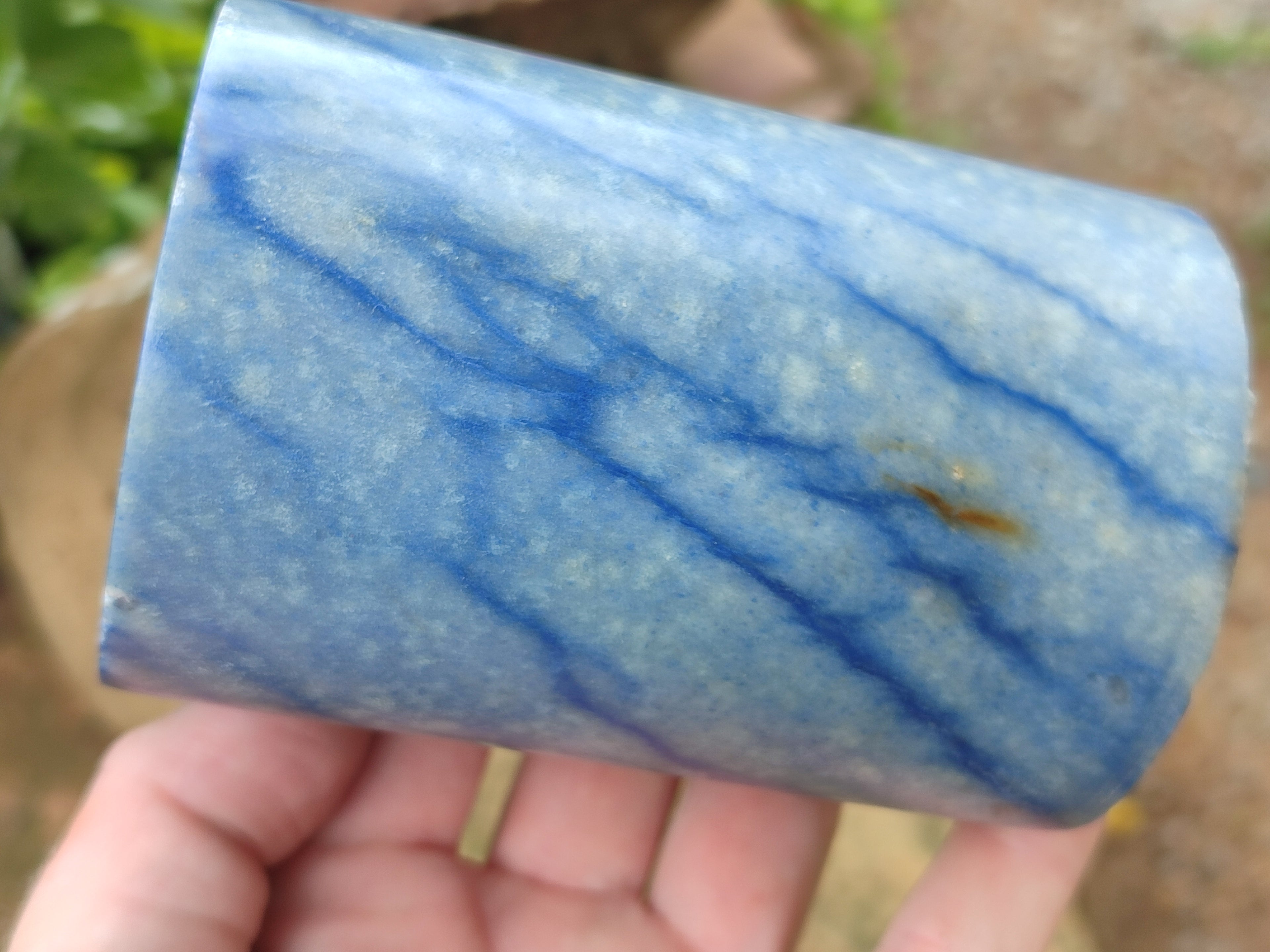 Polished Blue Marble Candle Holders x 2 From China - Toprock Gemstones and Minerals 