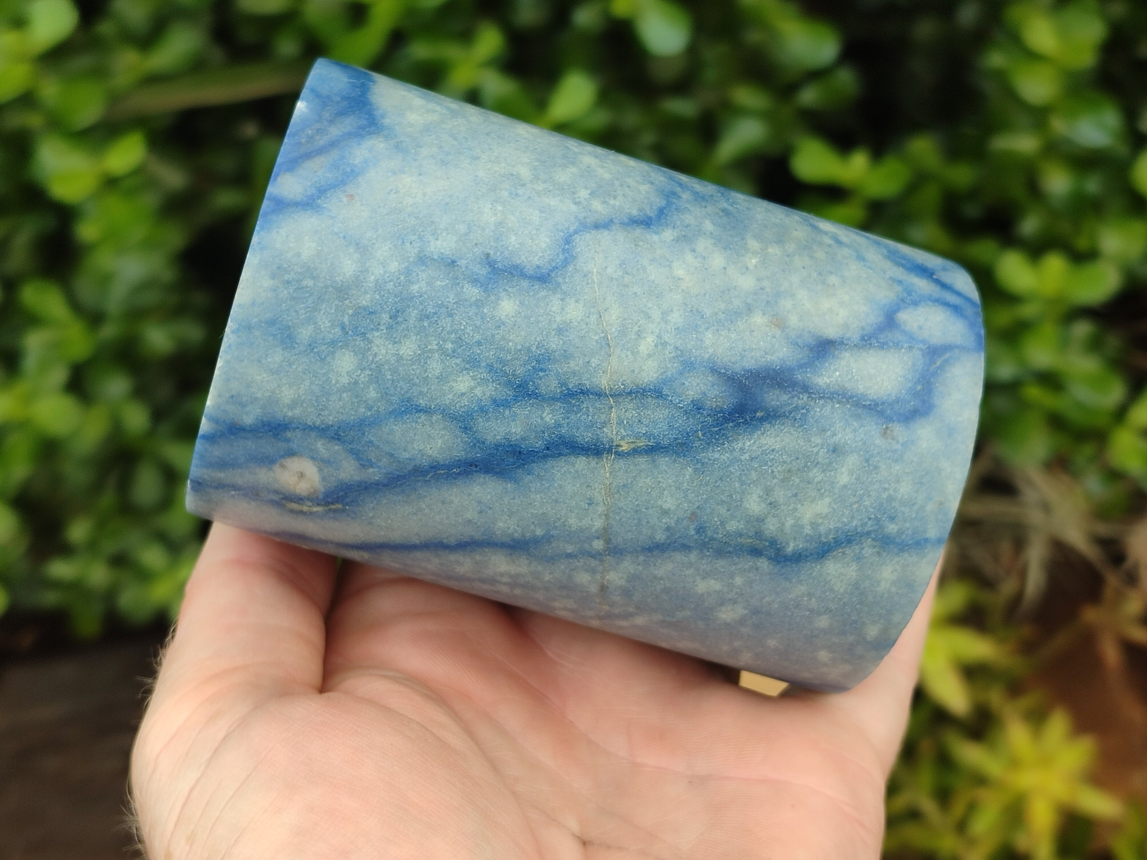 Polished Blue Marble Candle Holders x 2 From China - Toprock Gemstones and Minerals 