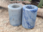 Polished Blue Marble Candle Holders x 2 From China - Toprock Gemstones and Minerals 