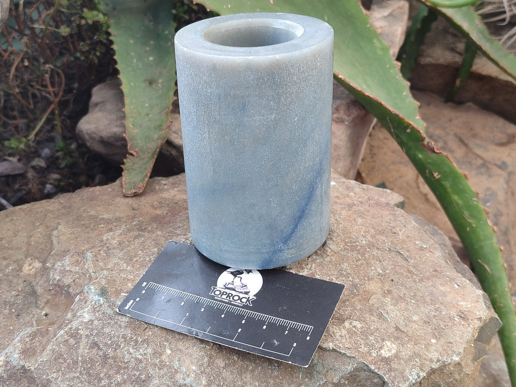 Polished Blue Marble Candle Holders x 2 From China - Toprock Gemstones and Minerals 