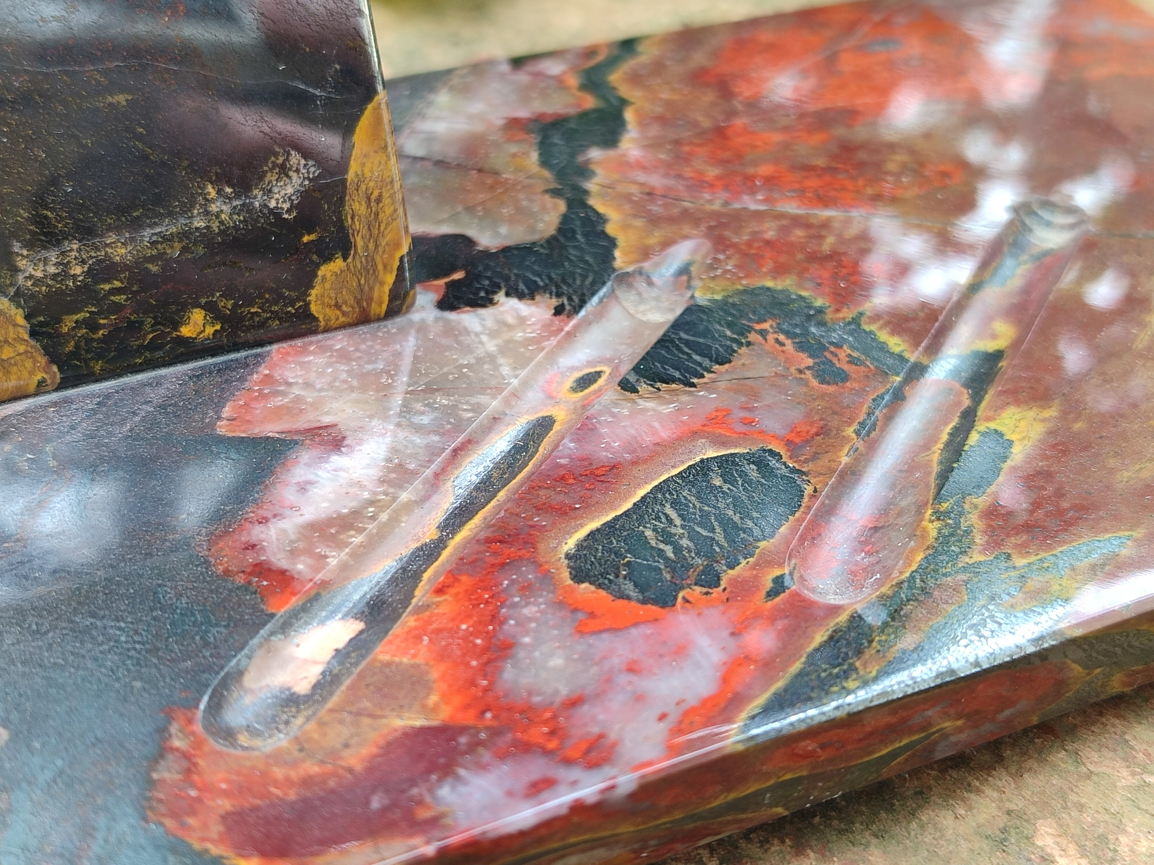 Hand Made Tiger Iron Jasper Desk Set x 1 From Australia - Toprock Gemstones and Minerals 