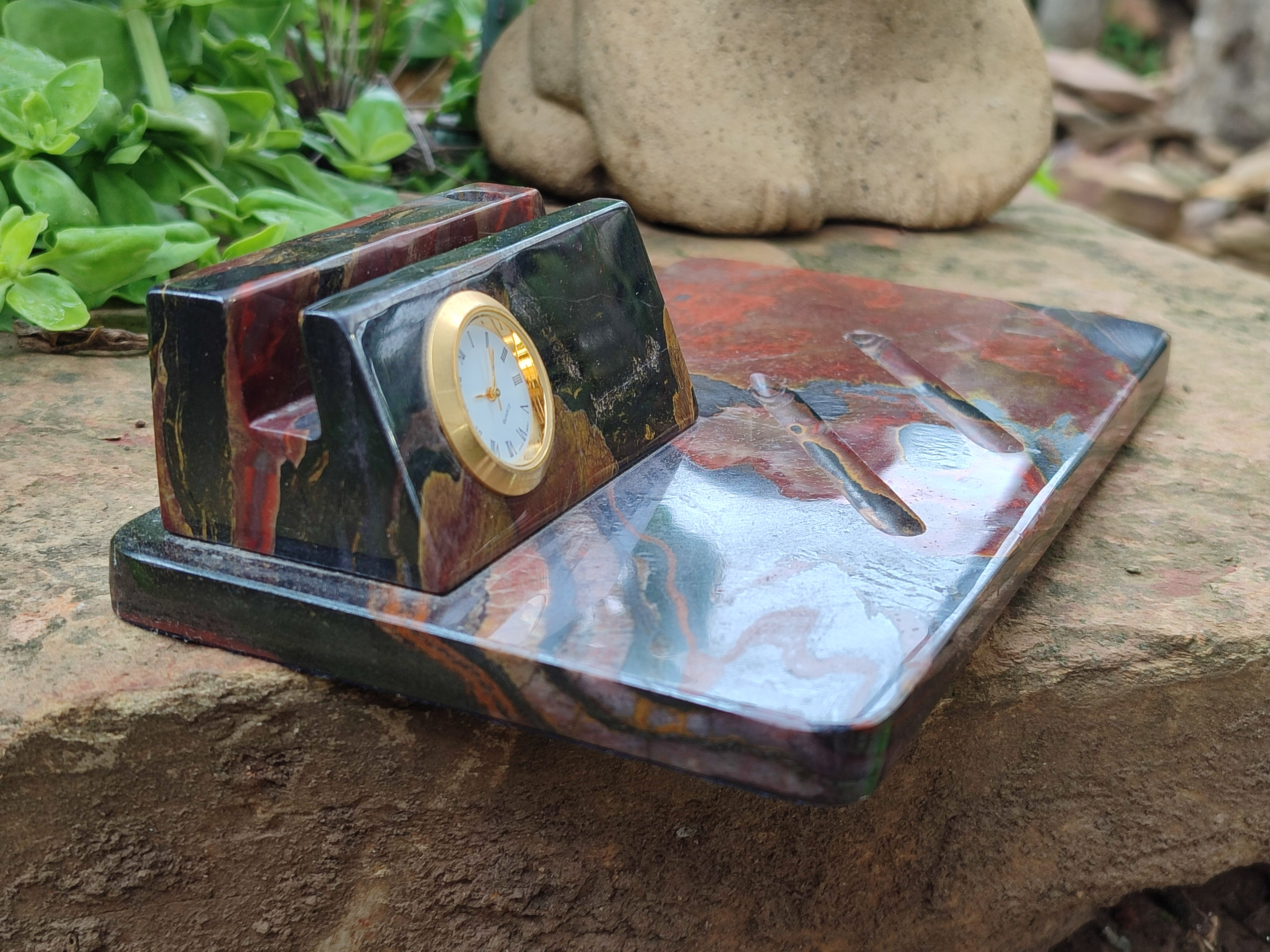 Hand Made Tiger Iron Jasper Desk Set x 1 From Australia - Toprock Gemstones and Minerals 