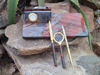 Hand Made Tiger Iron Jasper Desk Set x 1 From Australia - Toprock Gemstones and Minerals 