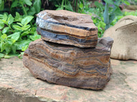 Polished On One Side Tiger's Eye Slabs x 6 From South Africa