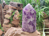 Polished Chevron Amethyst Points x 2 From Madagascar - Toprock Gemstones and Minerals 