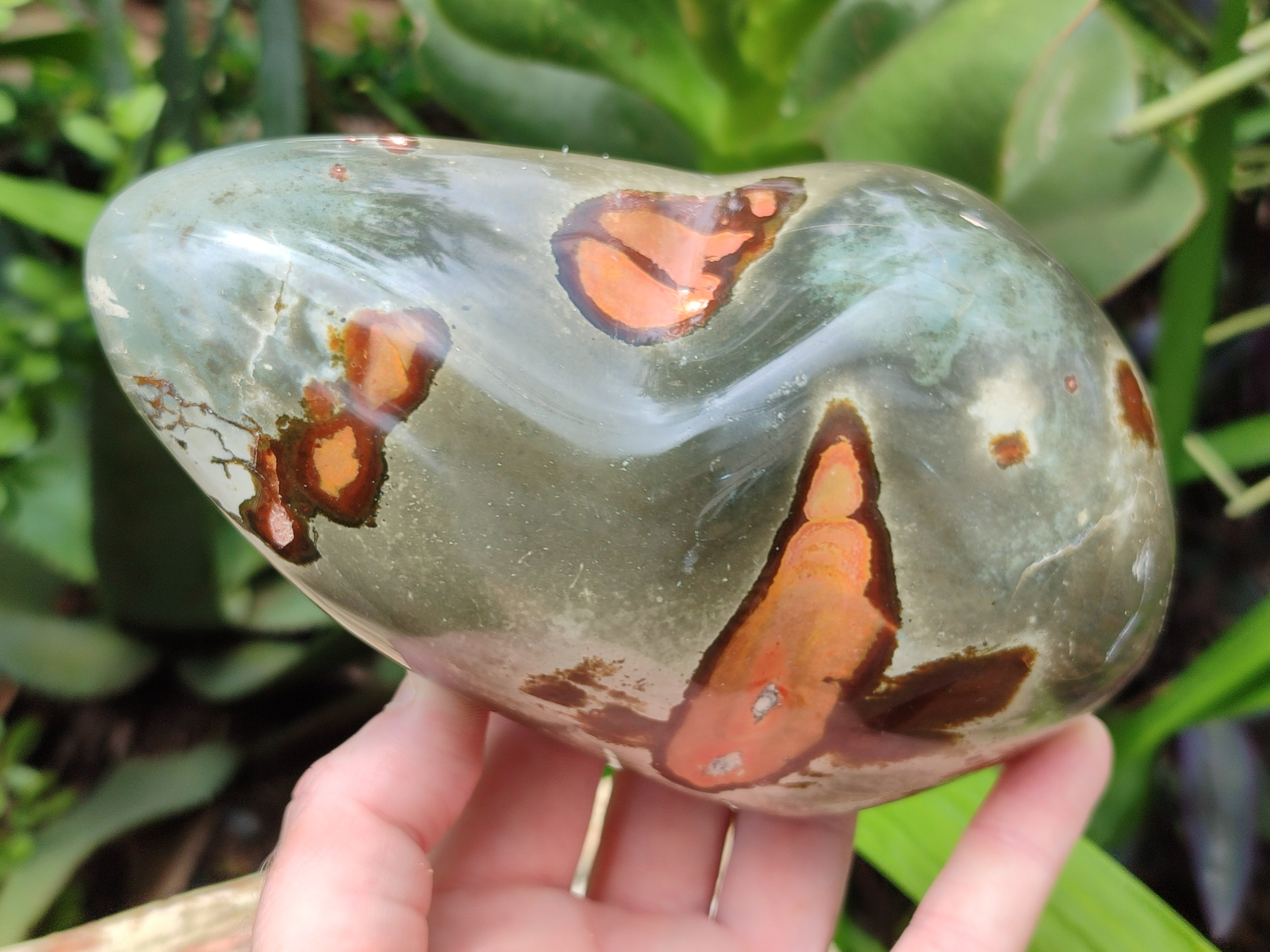 Polished Polychrome Jasper Standing Free Forms x 3 From Madagascar - Toprock Gemstones and Minerals 