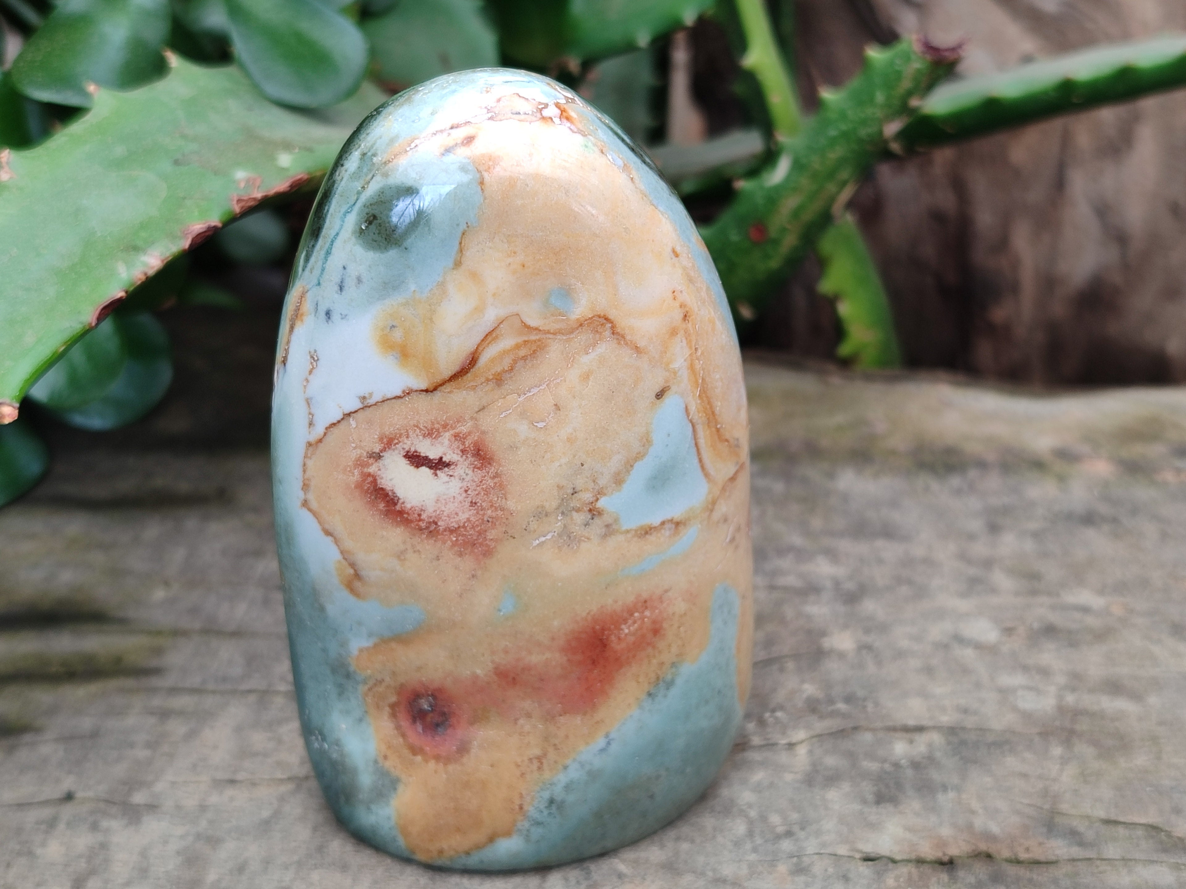 Polished Polychrome Jasper Standing Free Forms x 3 From Madagascar - Toprock Gemstones and Minerals 