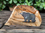 Hand Made Bear Decoupage on Picture Stone Jasper Stone Slabs - sold per item - From Namibia - Toprock Gemstones and Minerals 