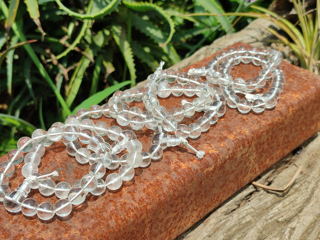 Polished Rock Crystal Stretch Buddha Bracelets - Sold Per Item - From Brazil - Toprock Gemstones and Minerals 