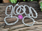 Polished Rock Crystal Stretch Buddha Bracelets - Sold Per Item - From Brazil - Toprock Gemstones and Minerals 