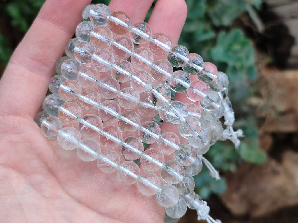 Polished Rock Crystal Stretch Buddha Bracelets - Sold Per Item - From Brazil - Toprock Gemstones and Minerals 