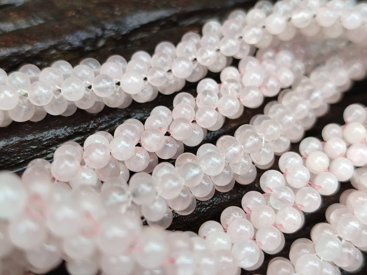 Polished Rose Quartz Multi Strand Bead Necklace with Cabochon Clasp - Sold Per Item - From Madagascar - Toprock Gemstones and Minerals 