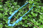 Polished Blue Turquenite - Howlite Fancy Leaf Necklace - Sold Per Pair - From Zimbabwe - Toprock Gemstones and Minerals 