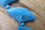 Polished Blue Turquenite - Howlite Fancy Leaf Necklace - Sold Per Pair - From Zimbabwe - Toprock Gemstones and Minerals 