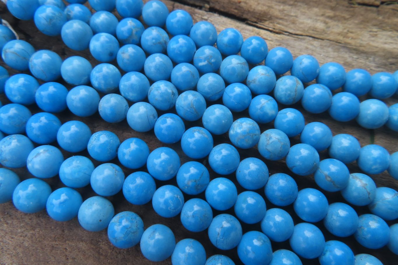 Polished Blue Turquenite - Howlite Fancy Leaf Necklace - Sold Per Pair - From Zimbabwe - Toprock Gemstones and Minerals 