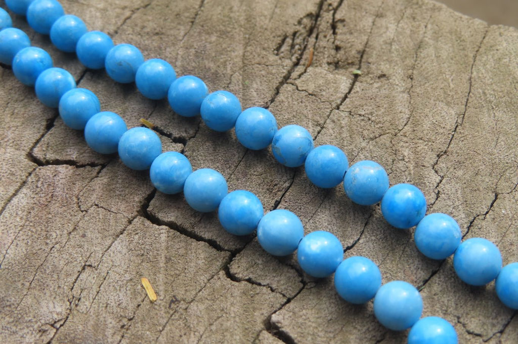 Polished Blue Turquenite - Howlite Fancy Leaf Necklace - Sold Per Pair - From Zimbabwe - Toprock Gemstones and Minerals 