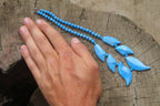 Polished Blue Turquenite - Howlite Fancy Leaf Necklace - Sold Per Pair - From Zimbabwe - Toprock Gemstones and Minerals 