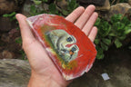 Hand Made Vervet Monkey Family Decoupage on Red Jasper Stone Slabs - sold per item - From South Africa - Toprock Gemstones and Minerals 