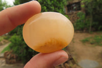 Polished Orange Twist Calcite Palm Stones x 20 From Madagascar - Toprock Gemstones and Minerals 