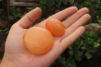 Polished Orange Twist Calcite Palm Stones x 20 From Madagascar - Toprock Gemstones and Minerals 