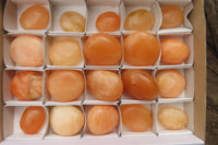 Polished Orange Twist Calcite Palm Stones x 20 From Madagascar - Toprock Gemstones and Minerals 