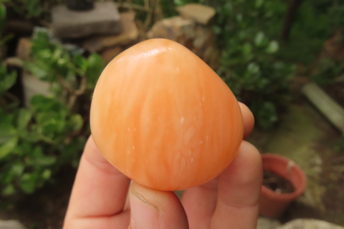 Polished Orange Twist Calcite Palm Stones x 20 From Madagascar - Toprock Gemstones and Minerals 