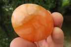 Polished Orange Twist Calcite Palm Stones x 20 From Madagascar - Toprock Gemstones and Minerals 