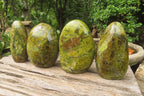 Polished Green Opal Standing Free Forms x 4 From Antsirabe, Madagascar - Toprock Gemstones and Minerals 
