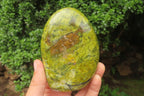 Polished Green Opal Standing Free Forms x 4 From Antsirabe, Madagascar - Toprock Gemstones and Minerals 