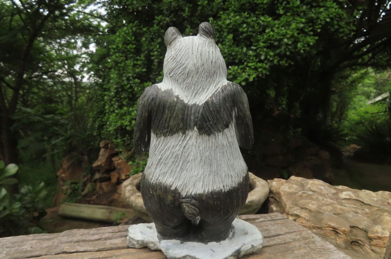 Hand Made Soap Stone Panda Carving x 1 From Zimbabwe - Toprock Gemstones and Minerals 
