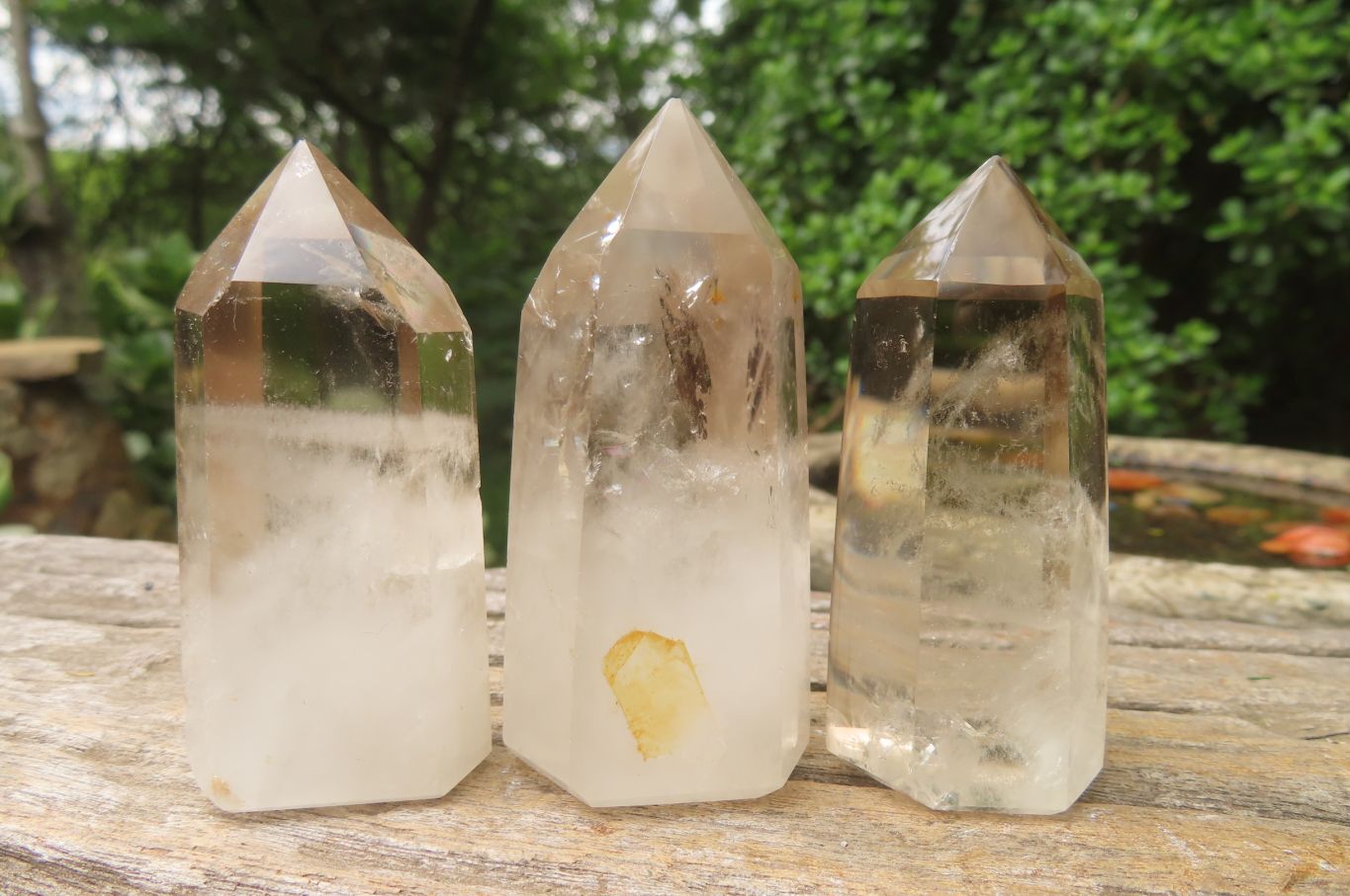 Polished Smokey Phantom Quartz Crystals x 12 From Madagascar - Toprock Gemstones and Minerals 