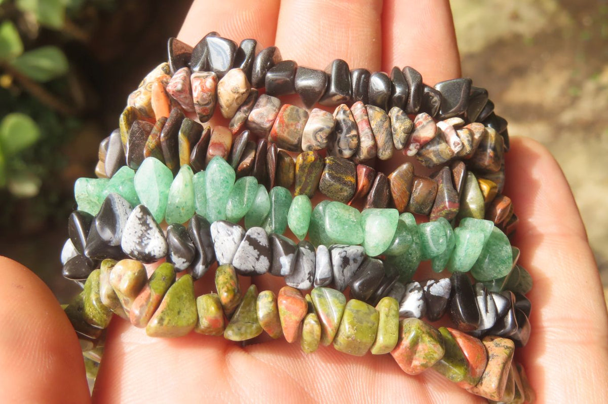 Hand Made Tumble Stone Bracelets x 12 From China - Toprock Gemstones and Minerals 
