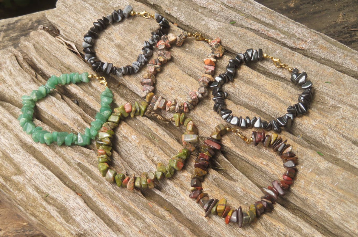Hand Made Tumble Stone Bracelets x 12 From China - Toprock Gemstones and Minerals 