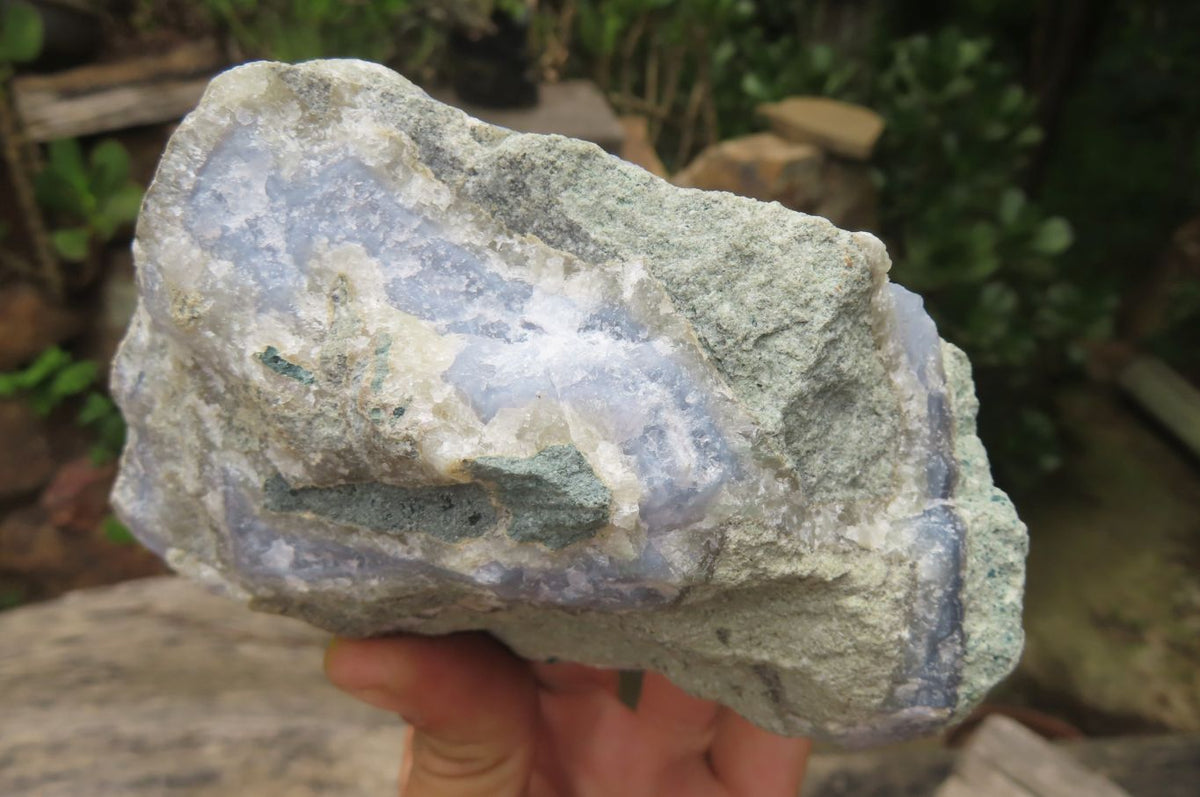 Natural Blue Lace Agate Geode Specimens x 2 From Malawi - Toprock Gemstones and Minerals 