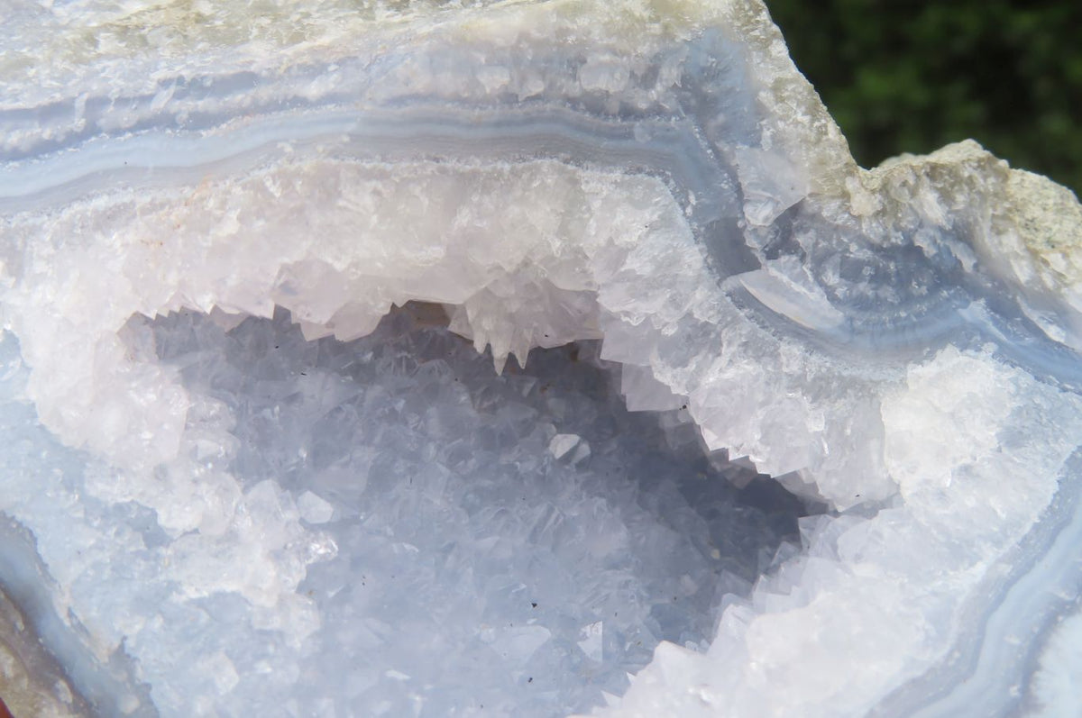 Natural Blue Lace Agate Geode Specimens x 2 From Malawi - Toprock Gemstones and Minerals 