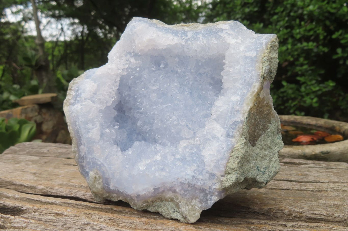 Natural Blue Lace Agate Geode Specimens x 2 From Malawi - Toprock Gemstones and Minerals 