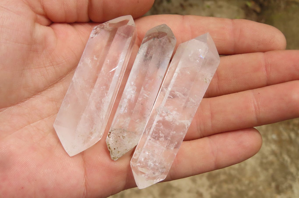 Polished Double Terminated Clear Quartz Crystals x 24 From Madagascar - Toprock Gemstones and Minerals 