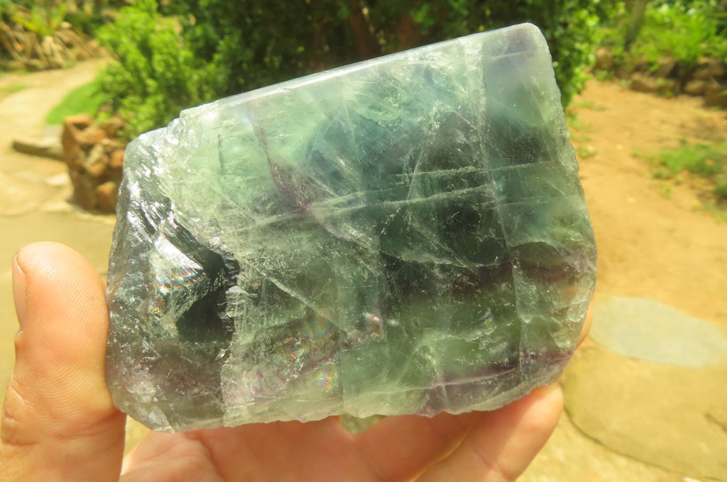 Polished On One Side Watermelon Fluorite x 3 From Uis, Namibia - Toprock Gemstones and Minerals 