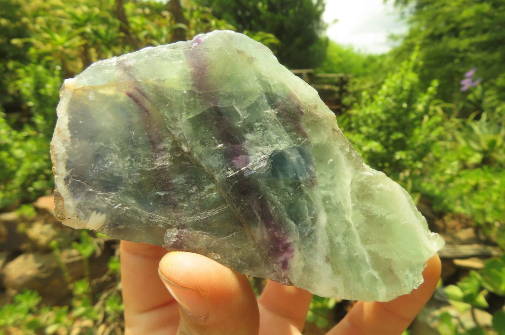 Polished On One Side Watermelon Fluorite x 3 From Uis, Namibia - Toprock Gemstones and Minerals 
