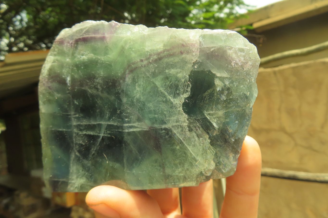 Polished On One Side Watermelon Fluorite x 3 From Uis, Namibia - Toprock Gemstones and Minerals 