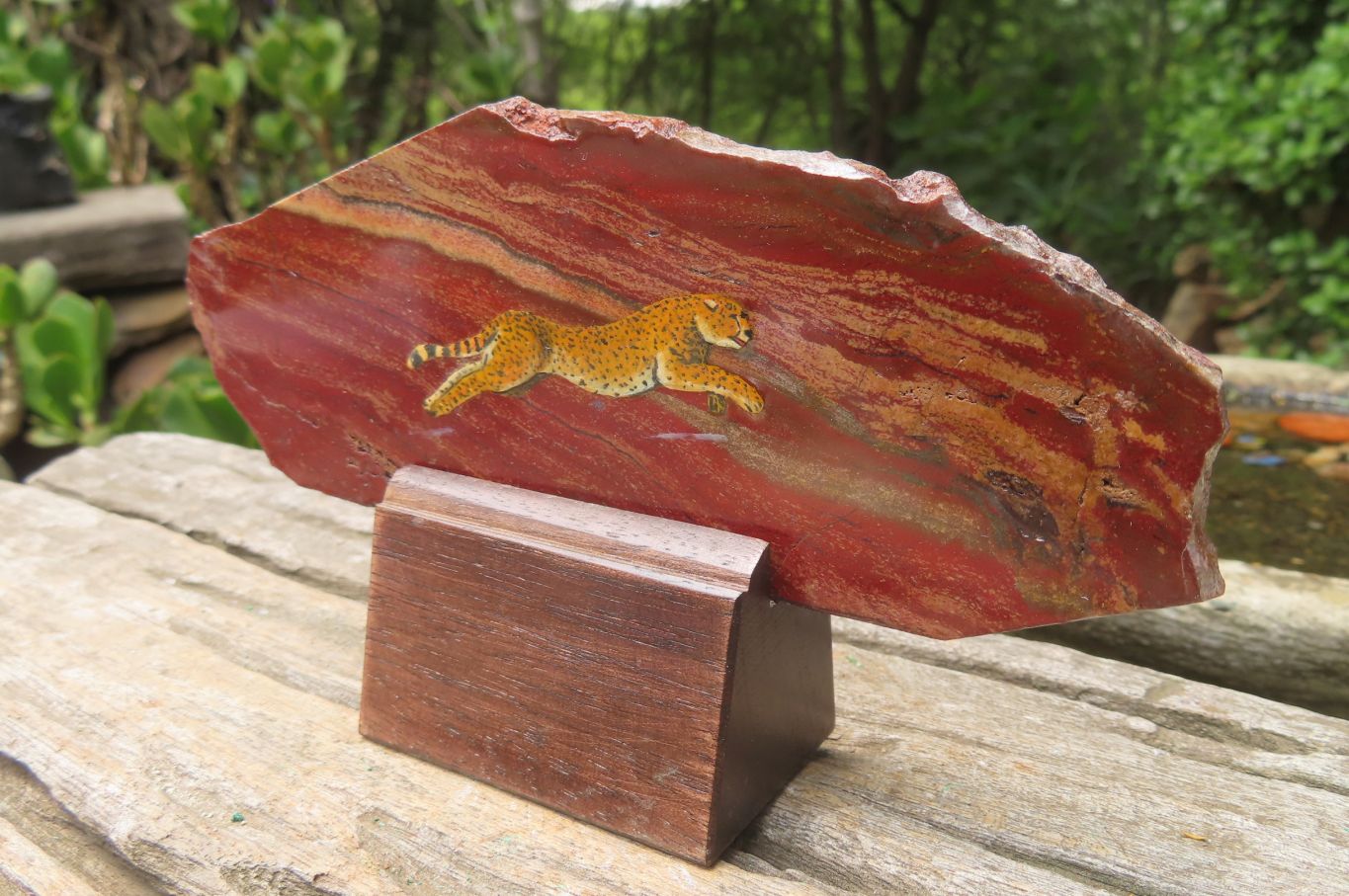 Hand Made Cheetah Decoupage Stone Slabs x 7 From Southern Africa - Toprock Gemstones and Minerals 