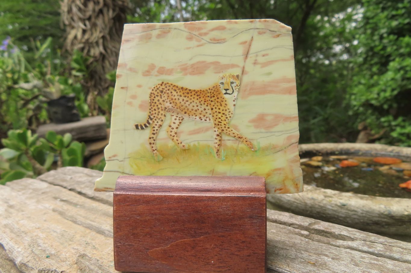 Hand Made Cheetah Decoupage Stone Slabs x 7 From Southern Africa - Toprock Gemstones and Minerals 