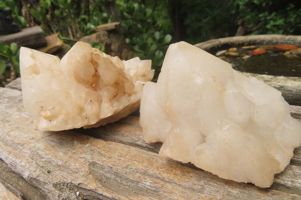 Natural Candle Quartz Clusters x 6 From Madagascar - Toprock Gemstones and Minerals 