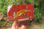Hand Made Tigers Decoupage on Red Jasper Stone Slabs - sold per item - From South Africa - Toprock Gemstones and Minerals 